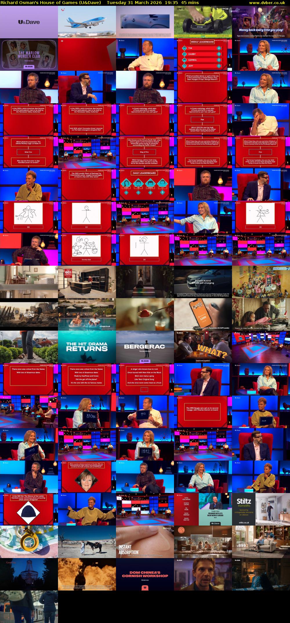 Richard Osman's House of Games (U&Dave) Tuesday 31 March 2026 19:35 - 20:20