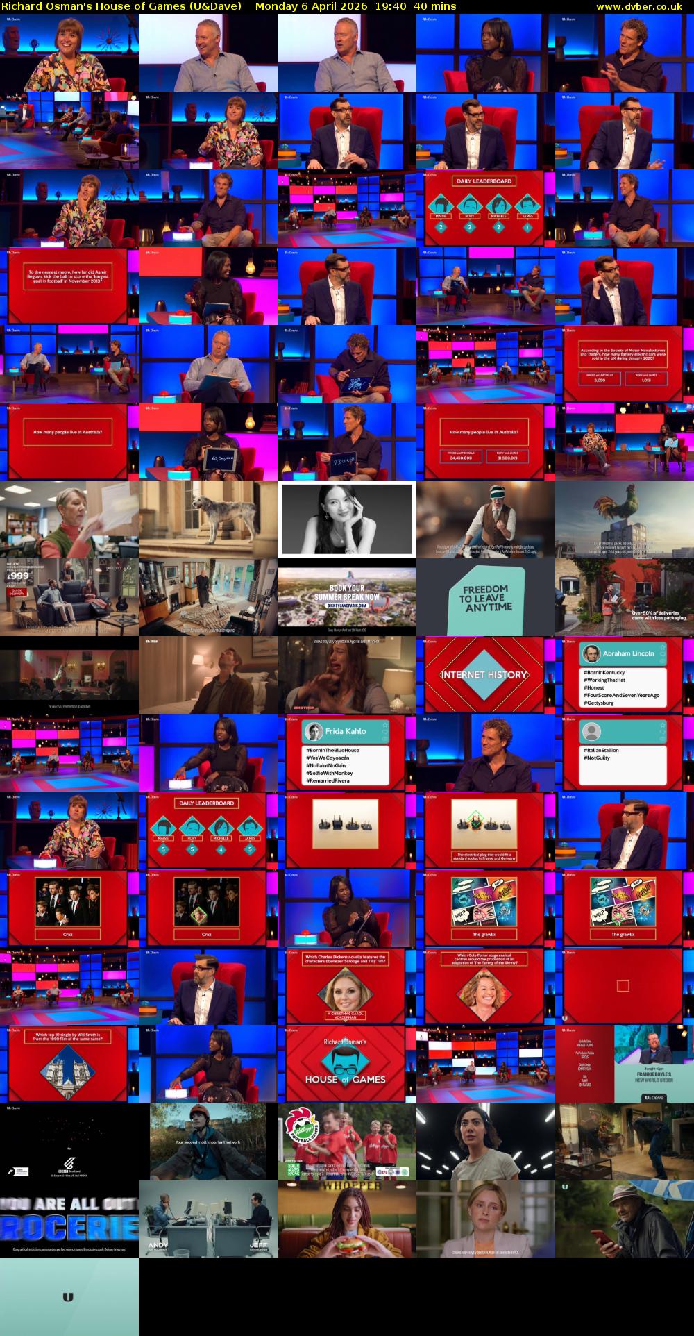 Richard Osman's House of Games (U&Dave) Monday 6 April 2026 19:40 - 20:20