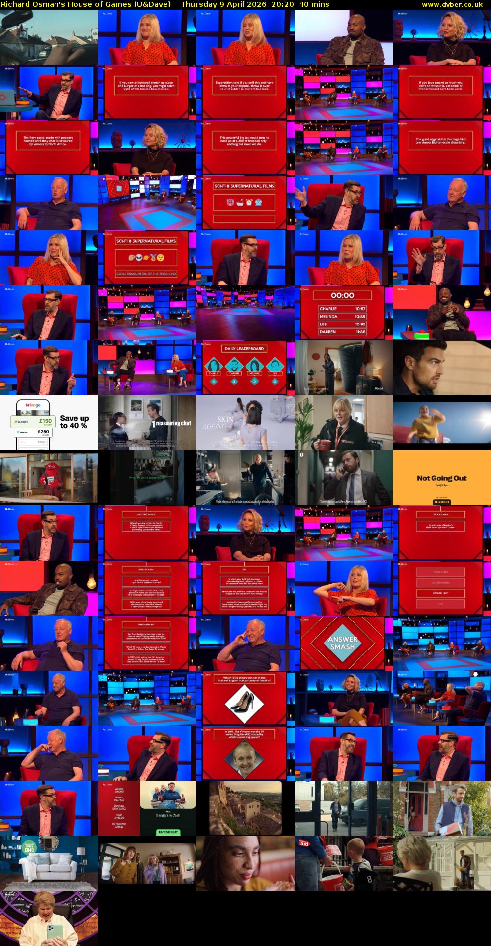Richard Osman's House of Games (U&Dave) Thursday 9 April 2026 20:20 - 21:00