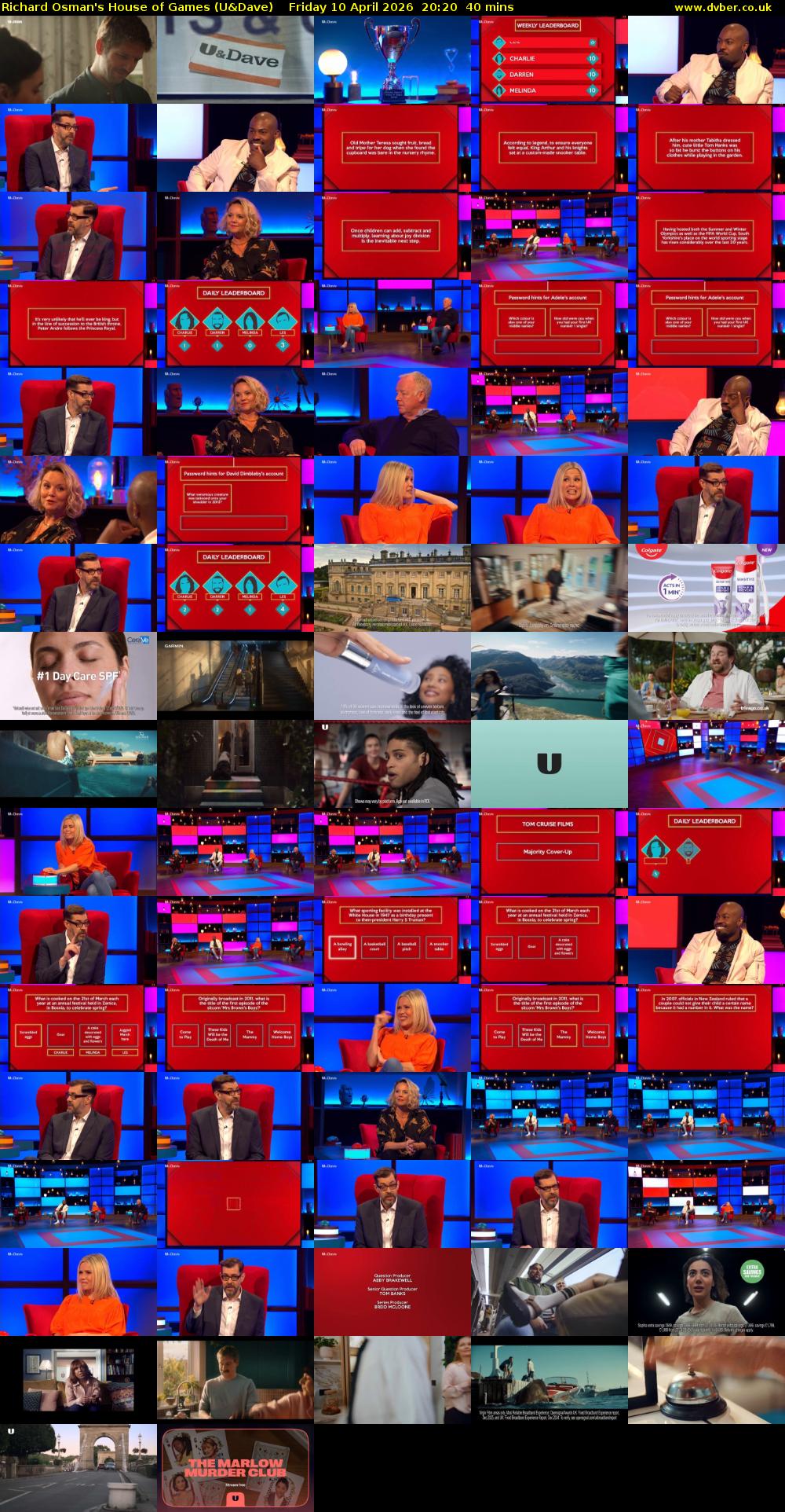 Richard Osman's House of Games (U&Dave) Friday 10 April 2026 20:20 - 21:00