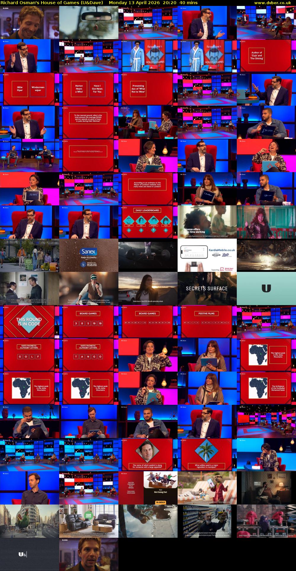 Richard Osman's House of Games (U&Dave) Monday 13 April 2026 20:20 - 21:00