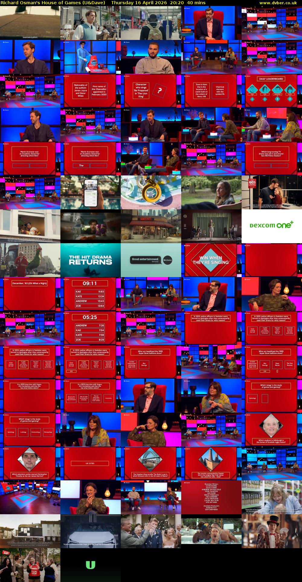 Richard Osman's House of Games (U&Dave) Thursday 16 April 2026 20:20 - 21:00