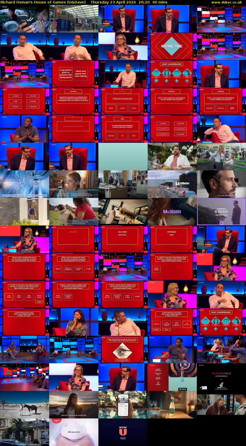 Richard Osman's House of Games (U&Dave) Thursday 23 April 2026 20:20 - 21:00