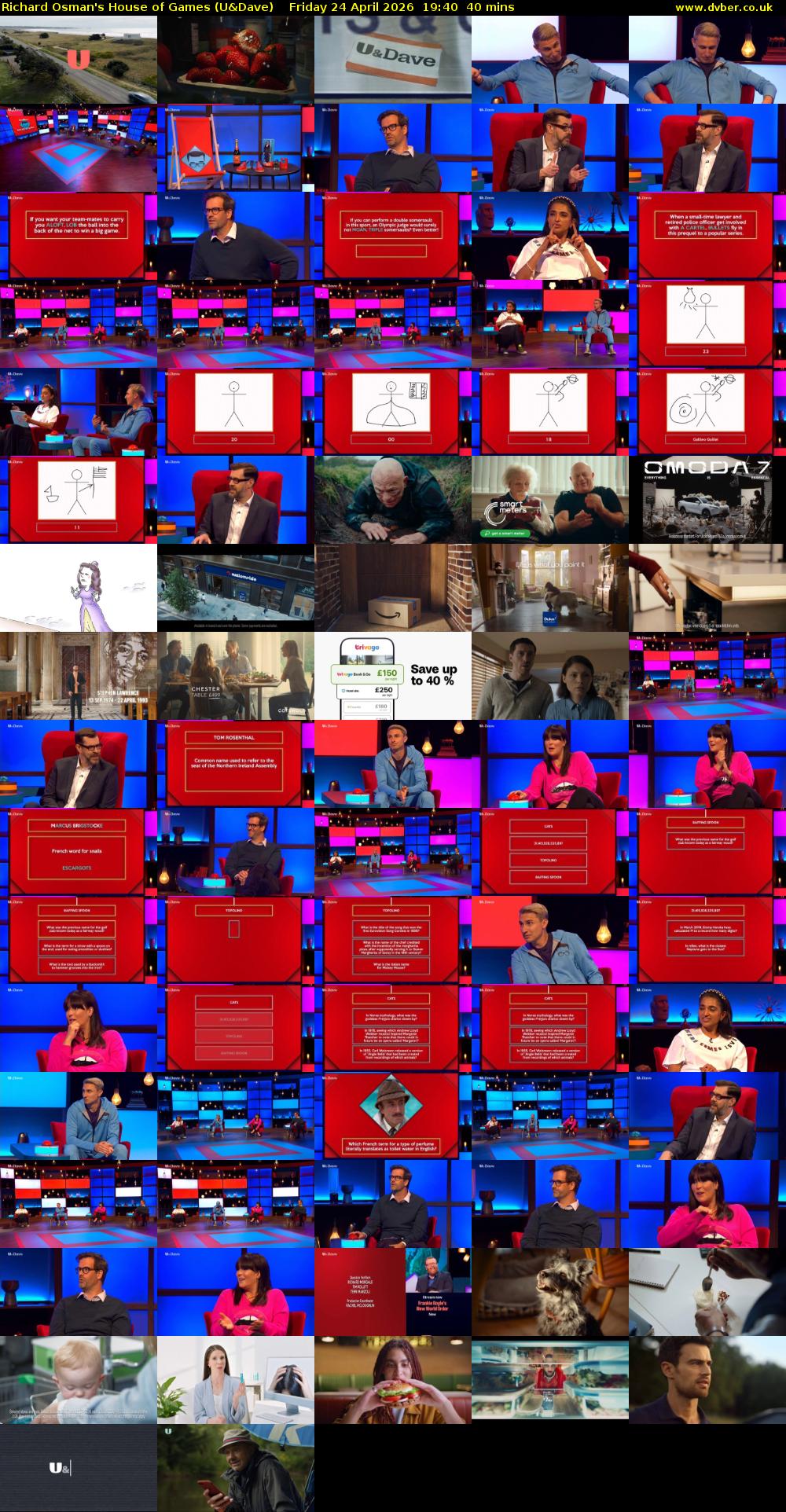 Richard Osman's House of Games (U&Dave) Friday 24 April 2026 19:40 - 20:20