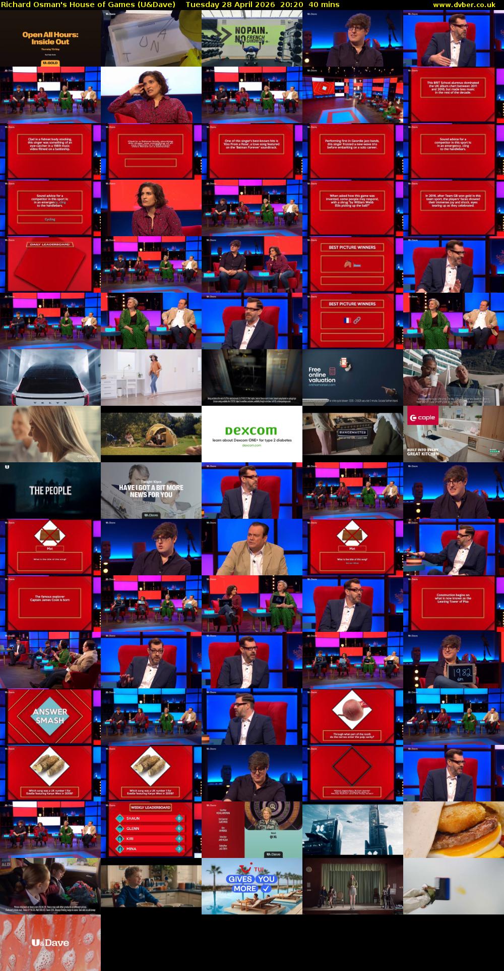 Richard Osman's House of Games (U&Dave) Tuesday 28 April 2026 20:20 - 21:00