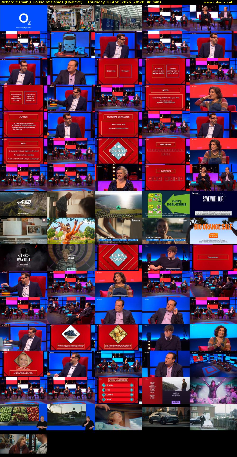 Richard Osman's House of Games (U&Dave) Thursday 30 April 2026 20:20 - 21:00