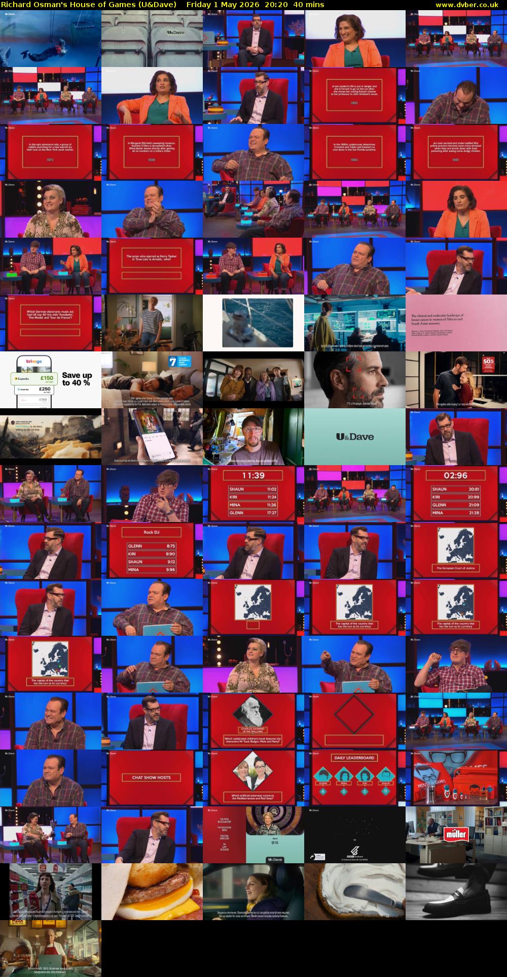 Richard Osman's House of Games (U&Dave) Friday 1 May 2026 20:20 - 21:00