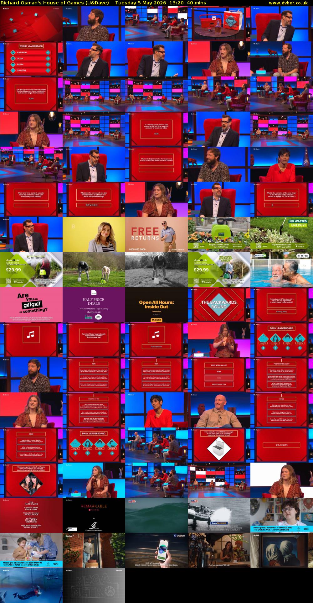 Richard Osman's House of Games (U&Dave) Tuesday 5 May 2026 13:20 - 14:00