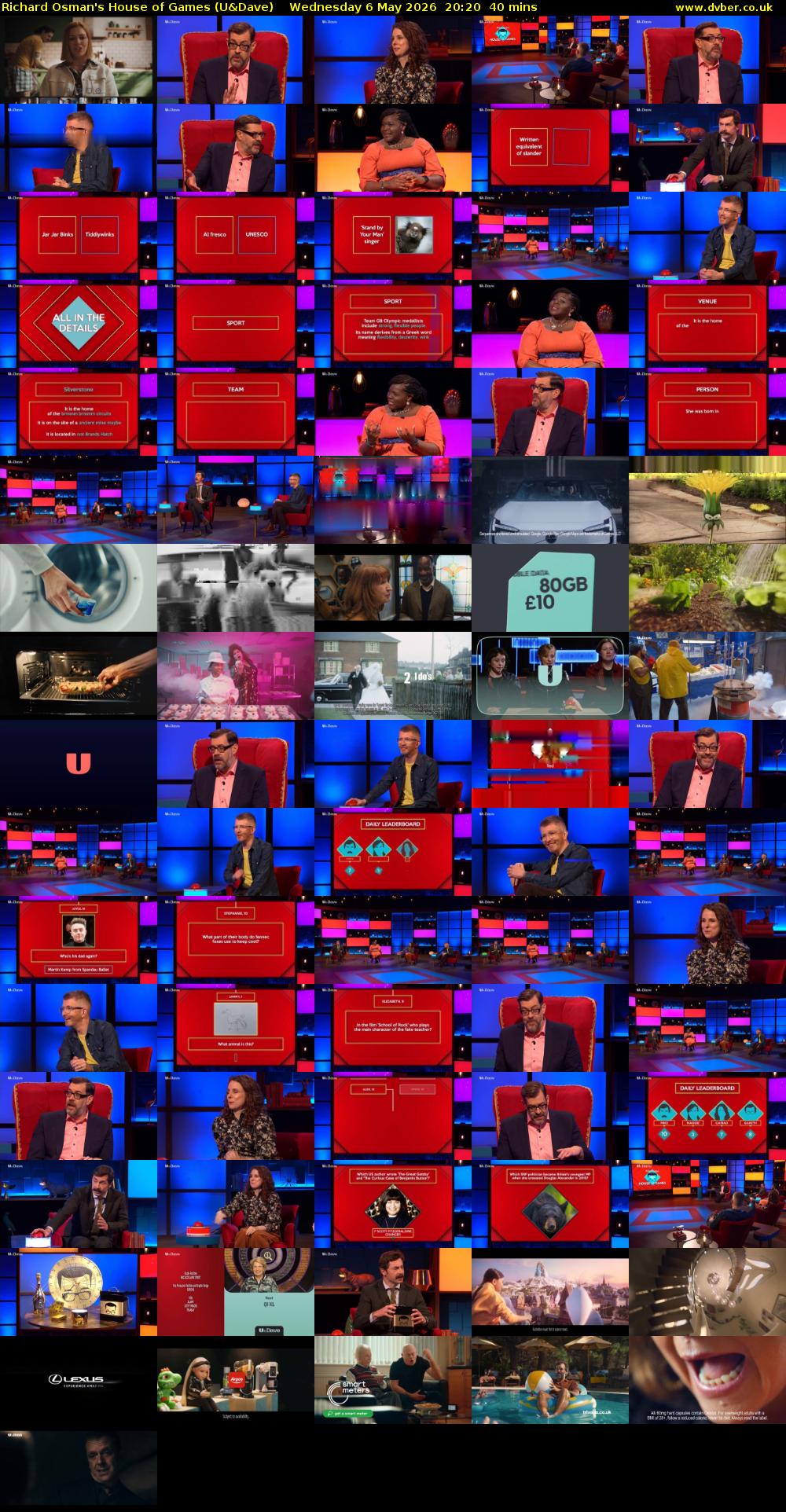 Richard Osman's House of Games (U&Dave) Wednesday 6 May 2026 20:20 - 21:00