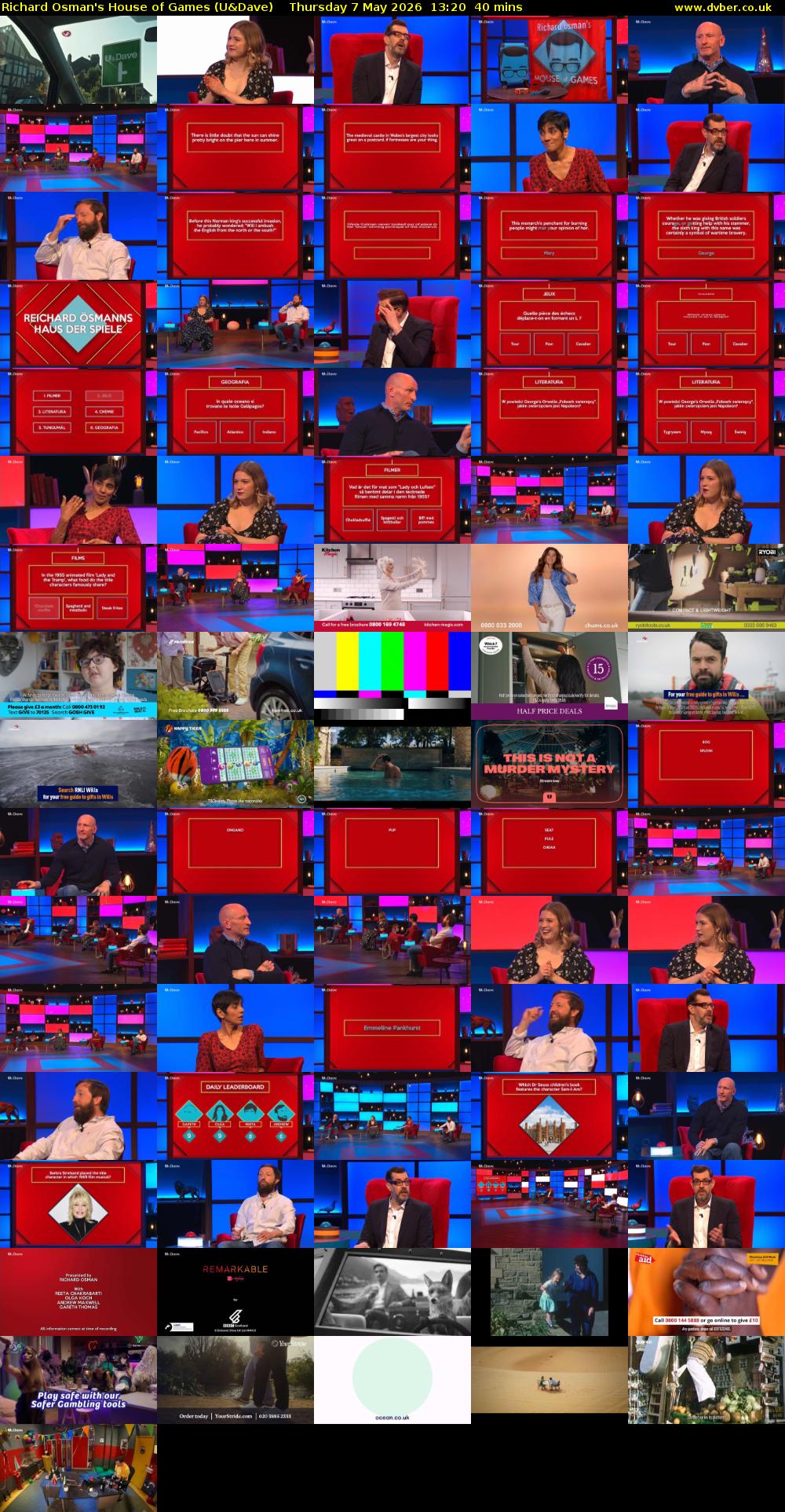 Richard Osman's House of Games (U&Dave) Thursday 7 May 2026 13:20 - 14:00