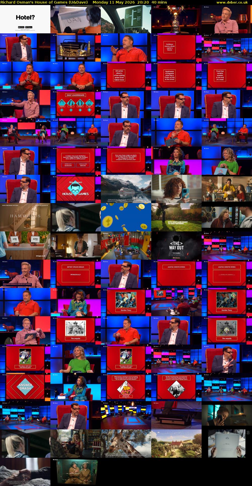 Richard Osman's House of Games (U&Dave) Monday 11 May 2026 20:20 - 21:00
