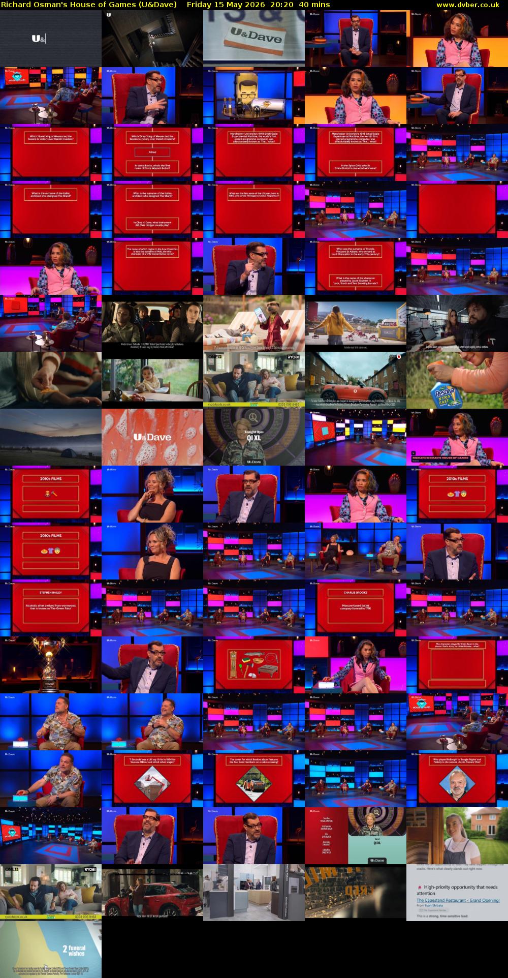Richard Osman's House of Games (U&Dave) Friday 15 May 2026 20:20 - 21:00