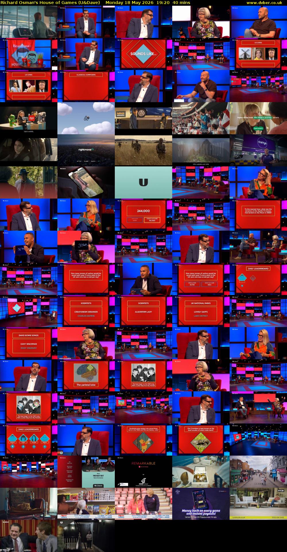Richard Osman's House of Games (U&Dave) Monday 18 May 2026 19:20 - 20:00