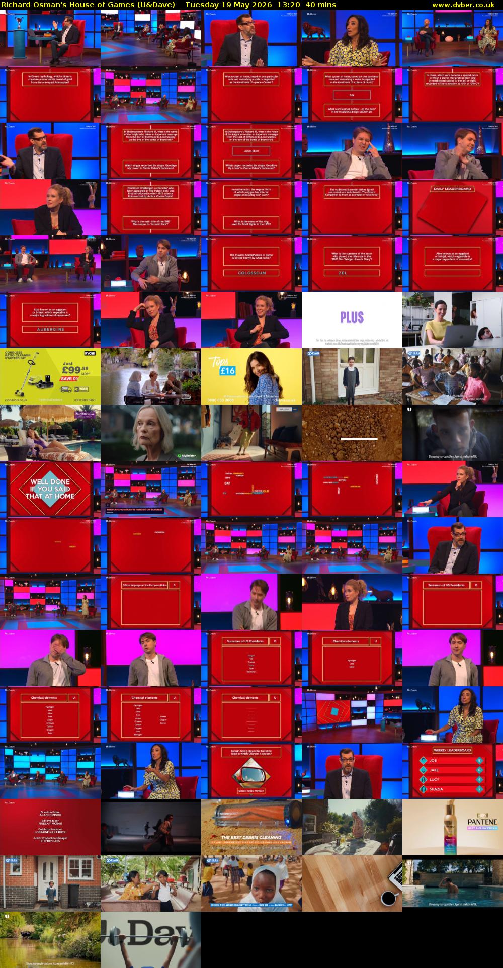 Richard Osman's House of Games (U&Dave) Tuesday 19 May 2026 13:20 - 14:00