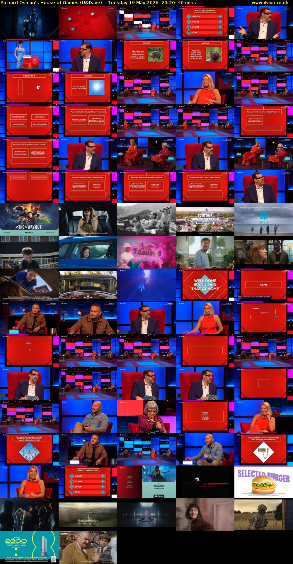Richard Osman's House of Games (U&Dave) Tuesday 19 May 2026 20:20 - 21:00