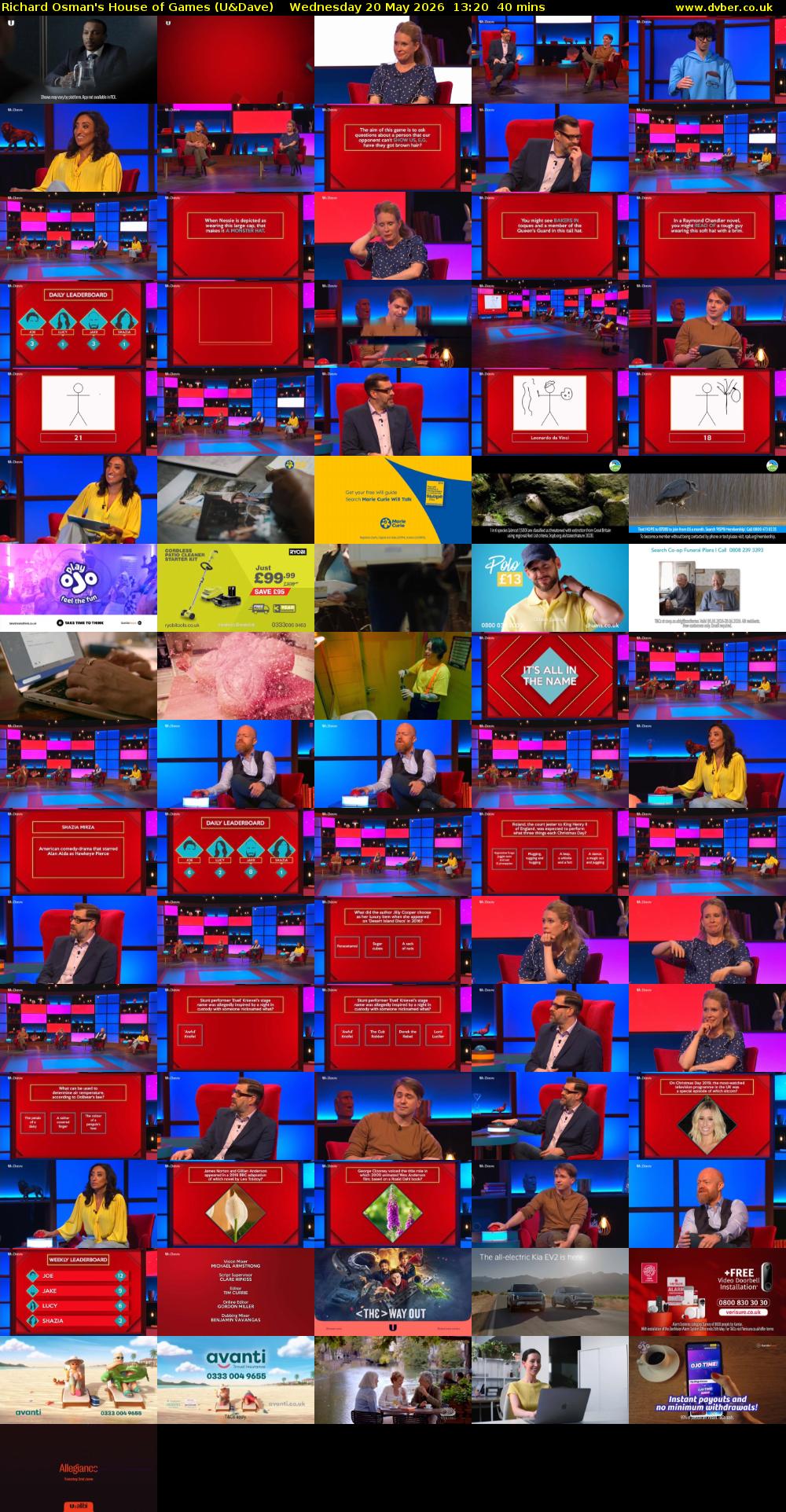 Richard Osman's House of Games (U&Dave) Wednesday 20 May 2026 13:20 - 14:00