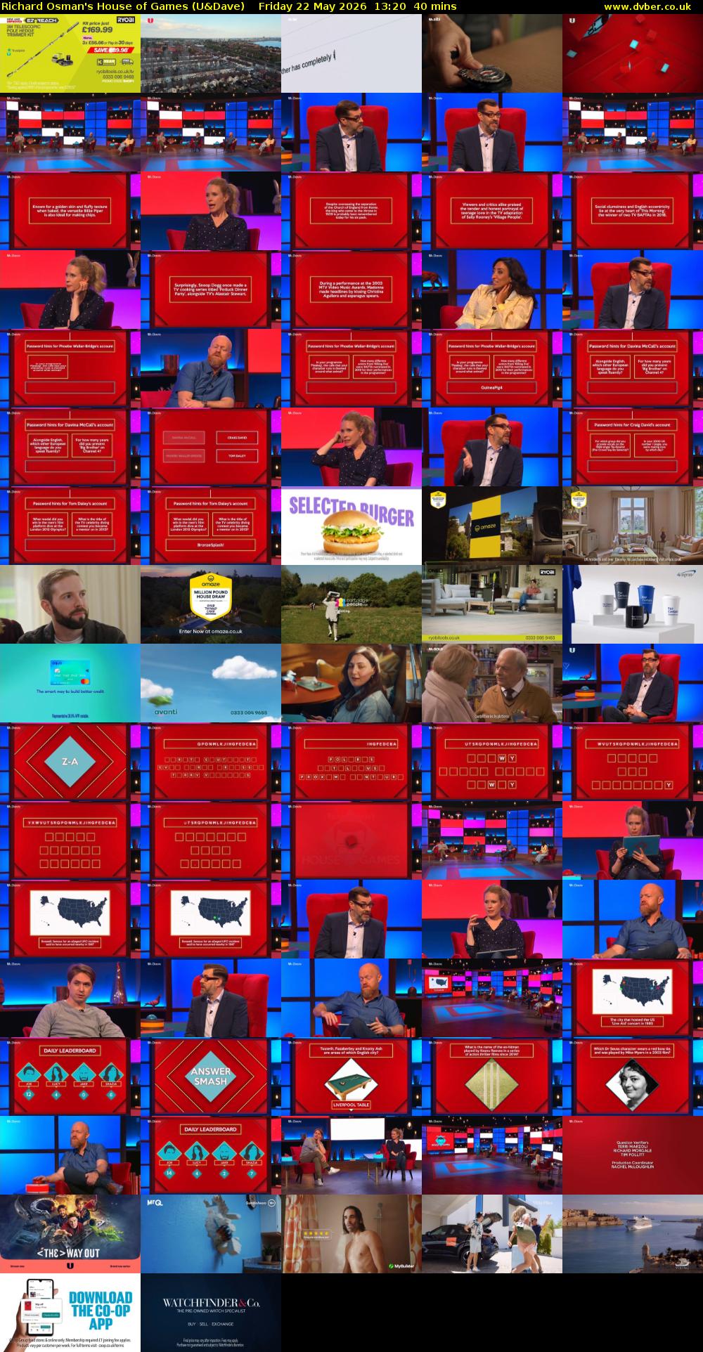 Richard Osman's House of Games (U&Dave) Friday 22 May 2026 13:20 - 14:00