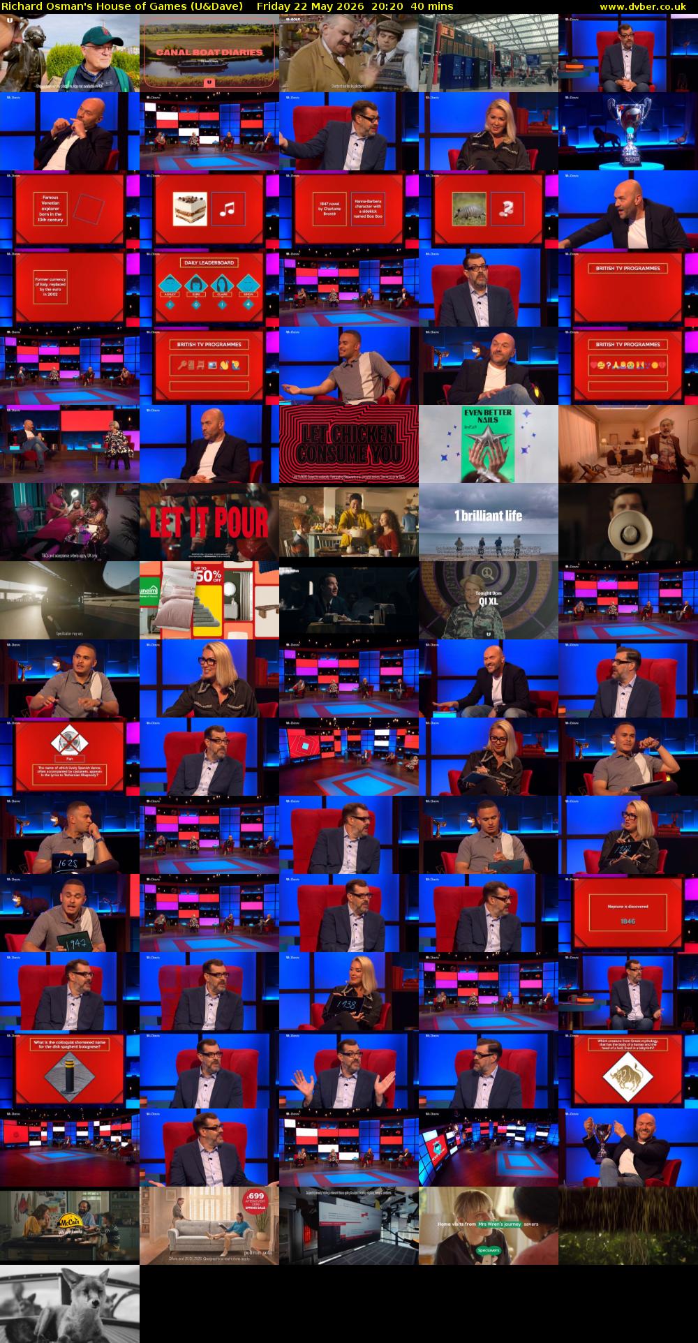Richard Osman's House of Games (U&Dave) Friday 22 May 2026 20:20 - 21:00
