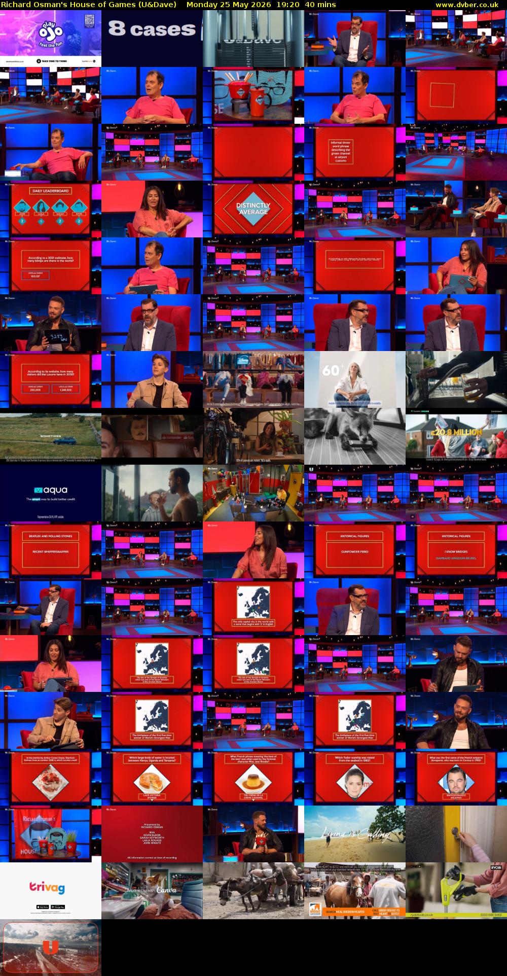 Richard Osman's House of Games (U&Dave) Monday 25 May 2026 19:20 - 20:00