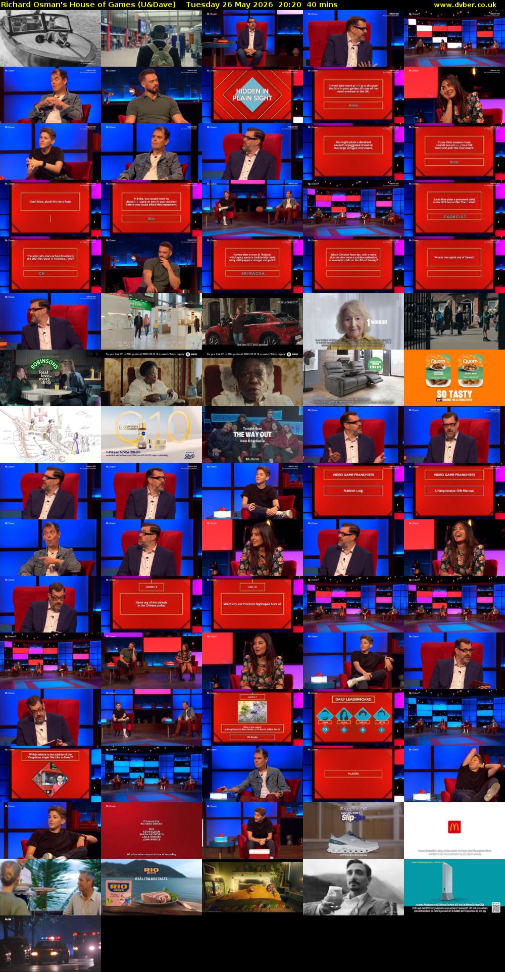 Richard Osman's House of Games (U&Dave) Tuesday 26 May 2026 20:20 - 21:00