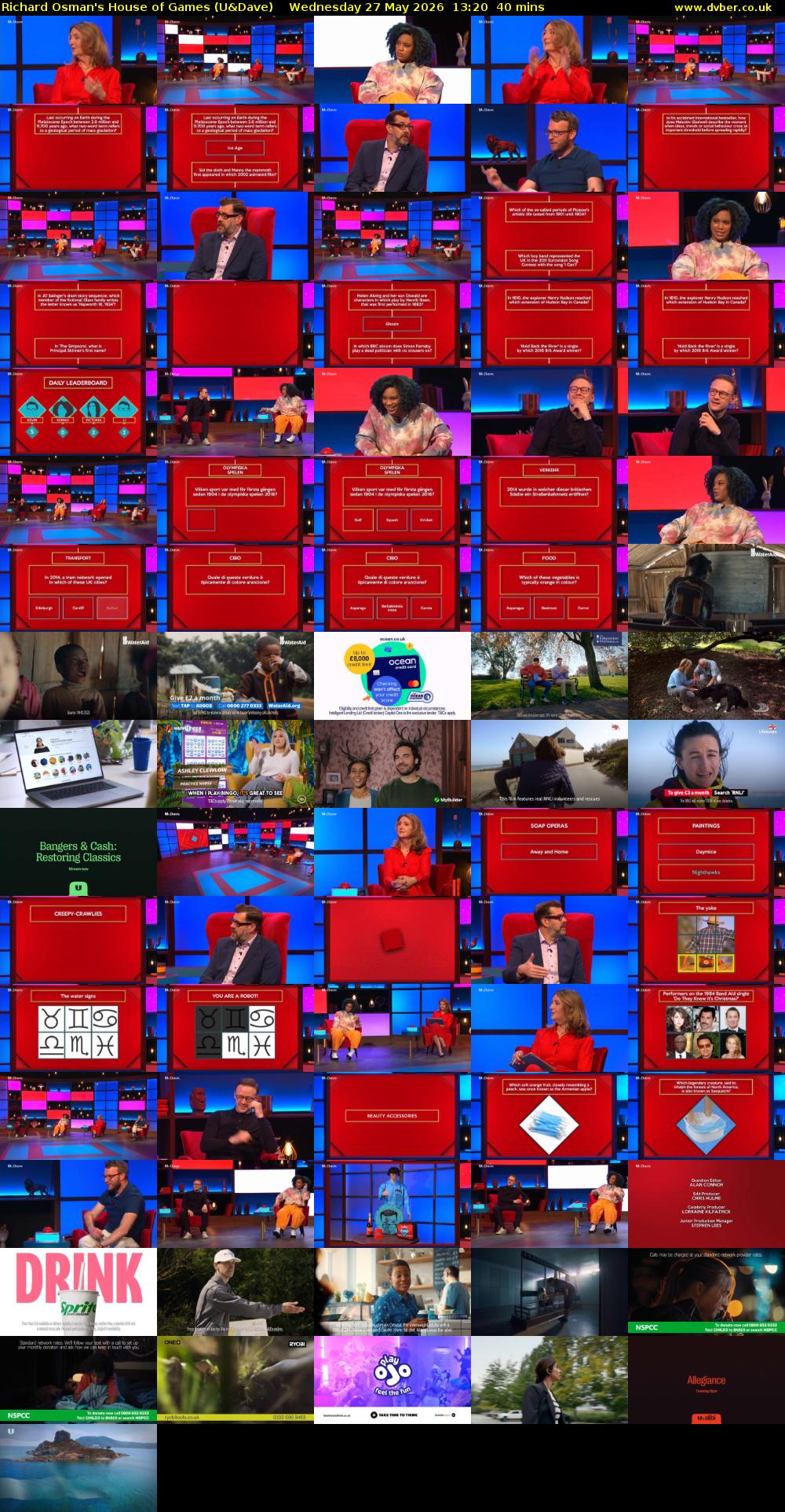 Richard Osman's House of Games (U&Dave) Wednesday 27 May 2026 13:20 - 14:00
