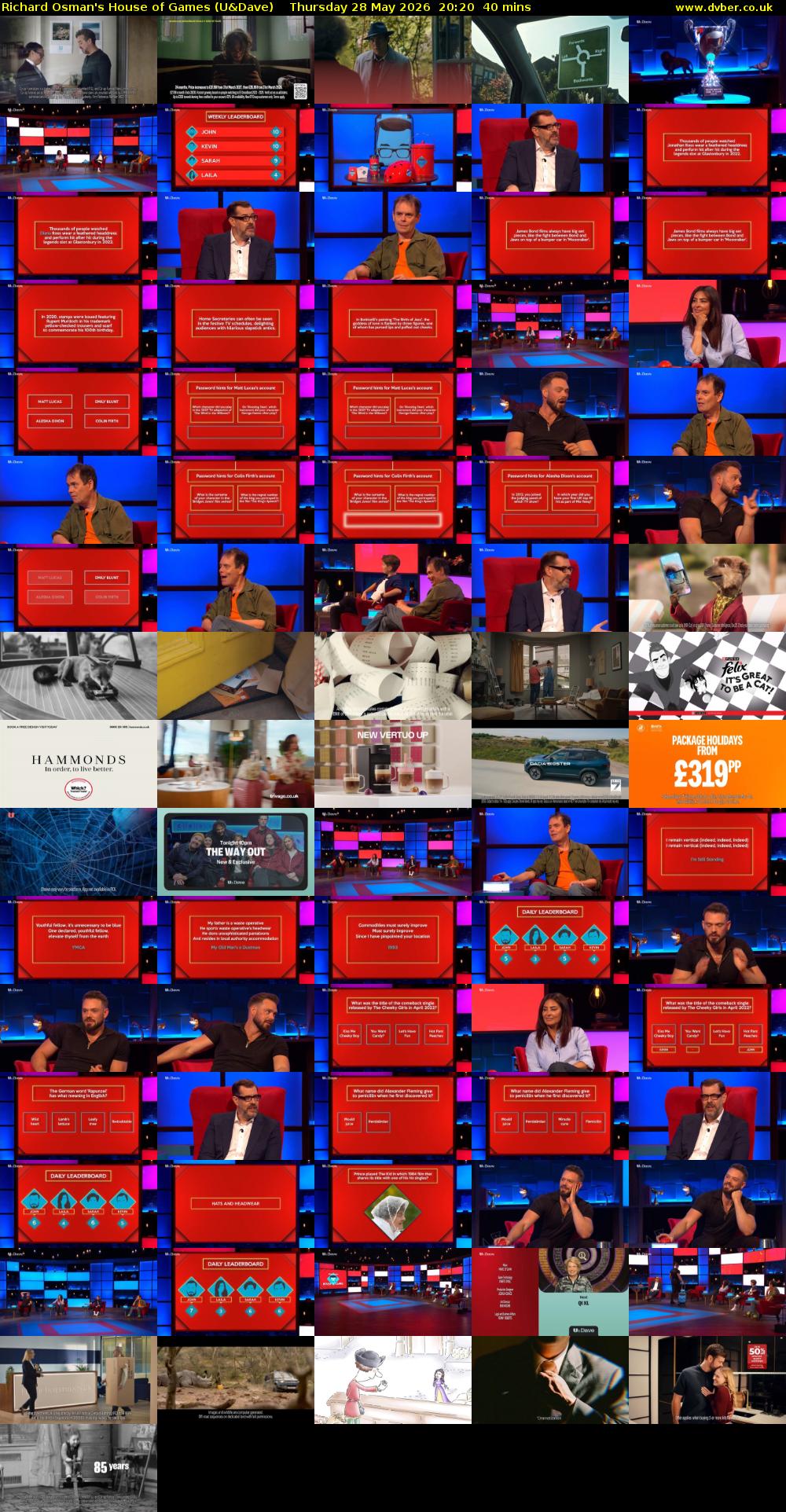 Richard Osman's House of Games (U&Dave) Thursday 28 May 2026 20:20 - 21:00