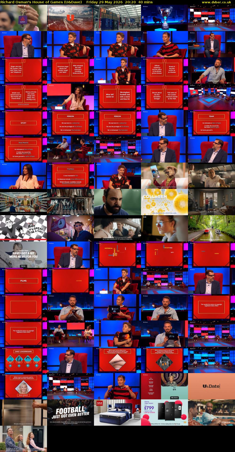 Richard Osman's House of Games (U&Dave) Friday 29 May 2026 20:20 - 21:00