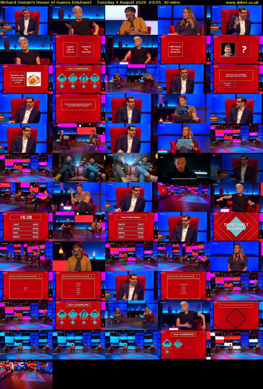 Richard Osman's House of Games (U&Dave) Tuesday 4 August 2026 03:05 - 03:35