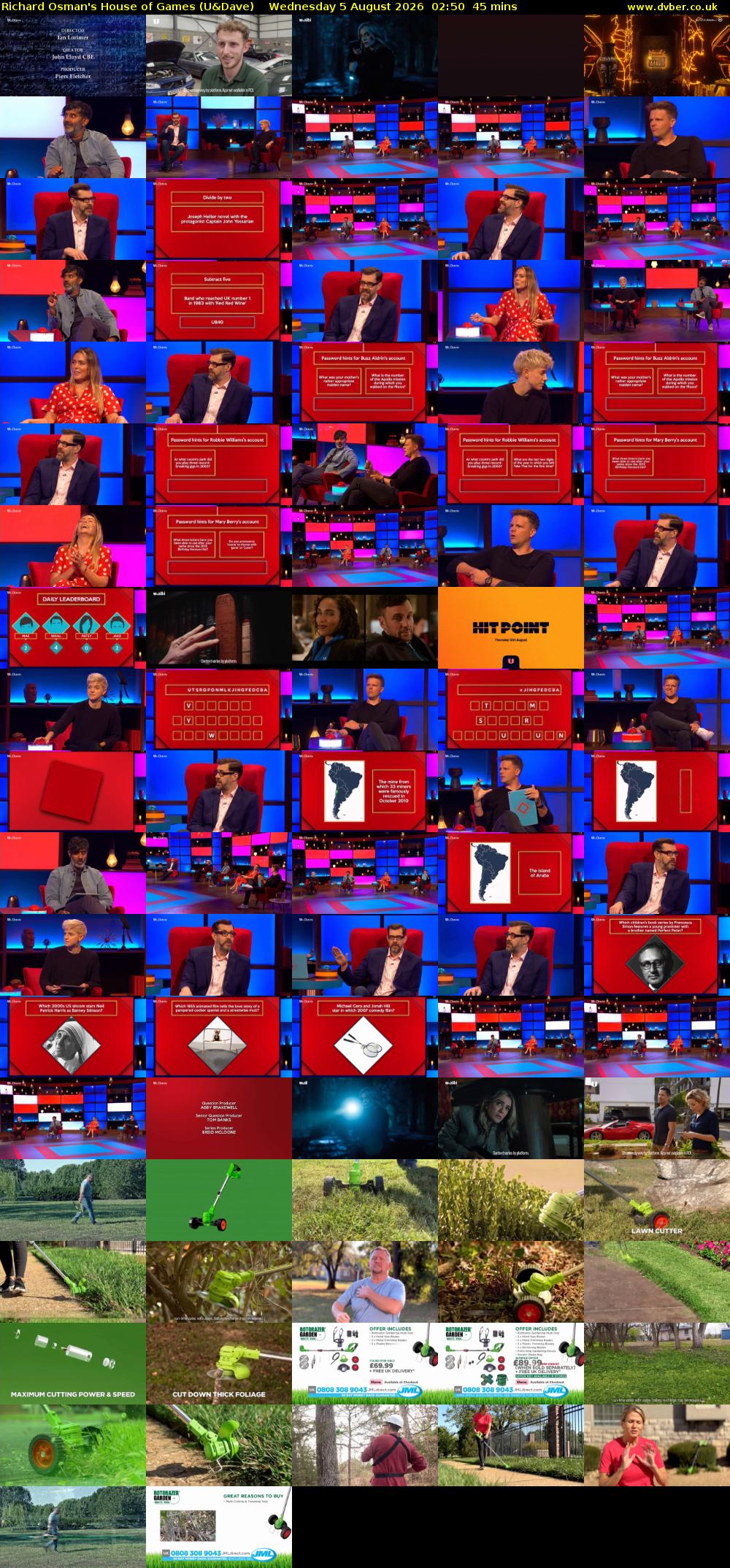 Richard Osman's House of Games (U&Dave) Wednesday 5 August 2026 02:50 - 03:35