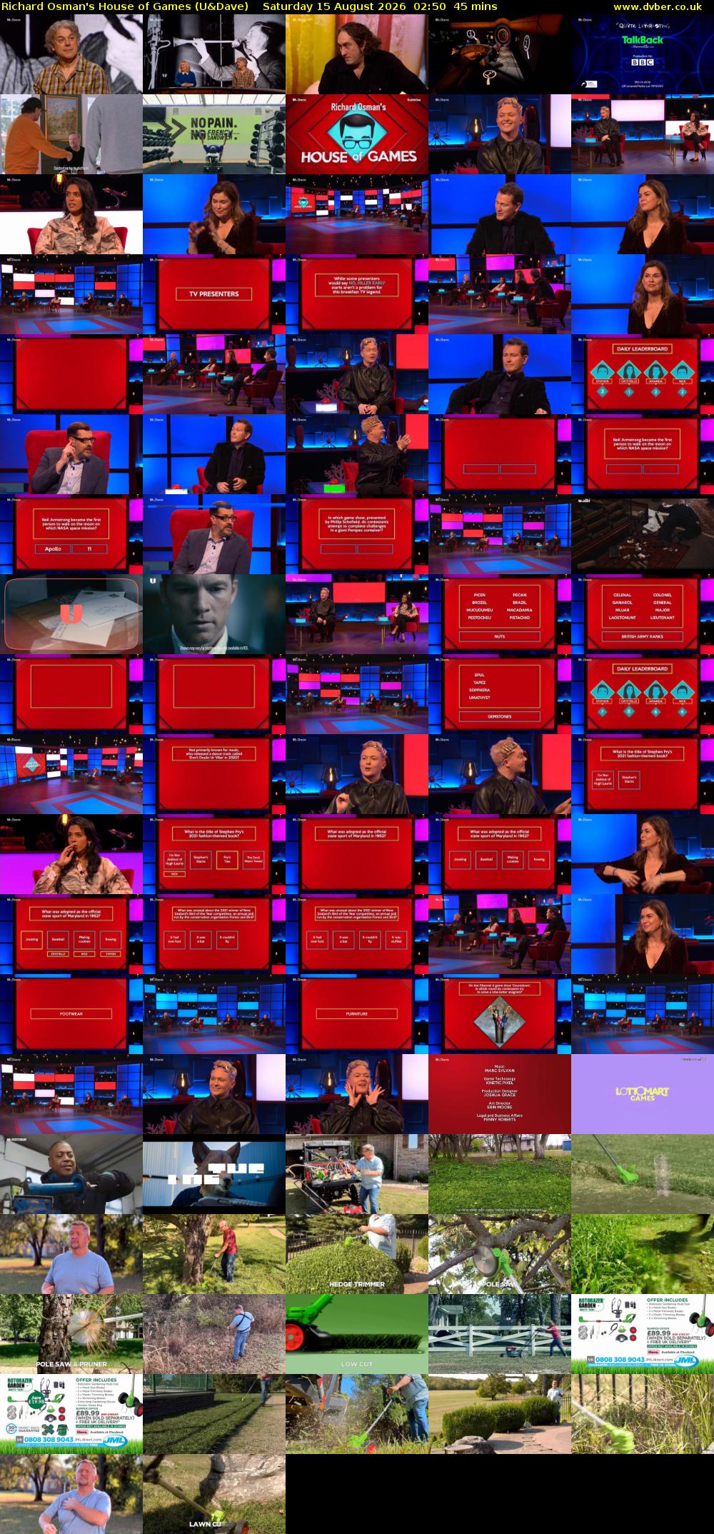 Richard Osman's House of Games (U&Dave) Saturday 15 August 2026 02:50 - 03:35