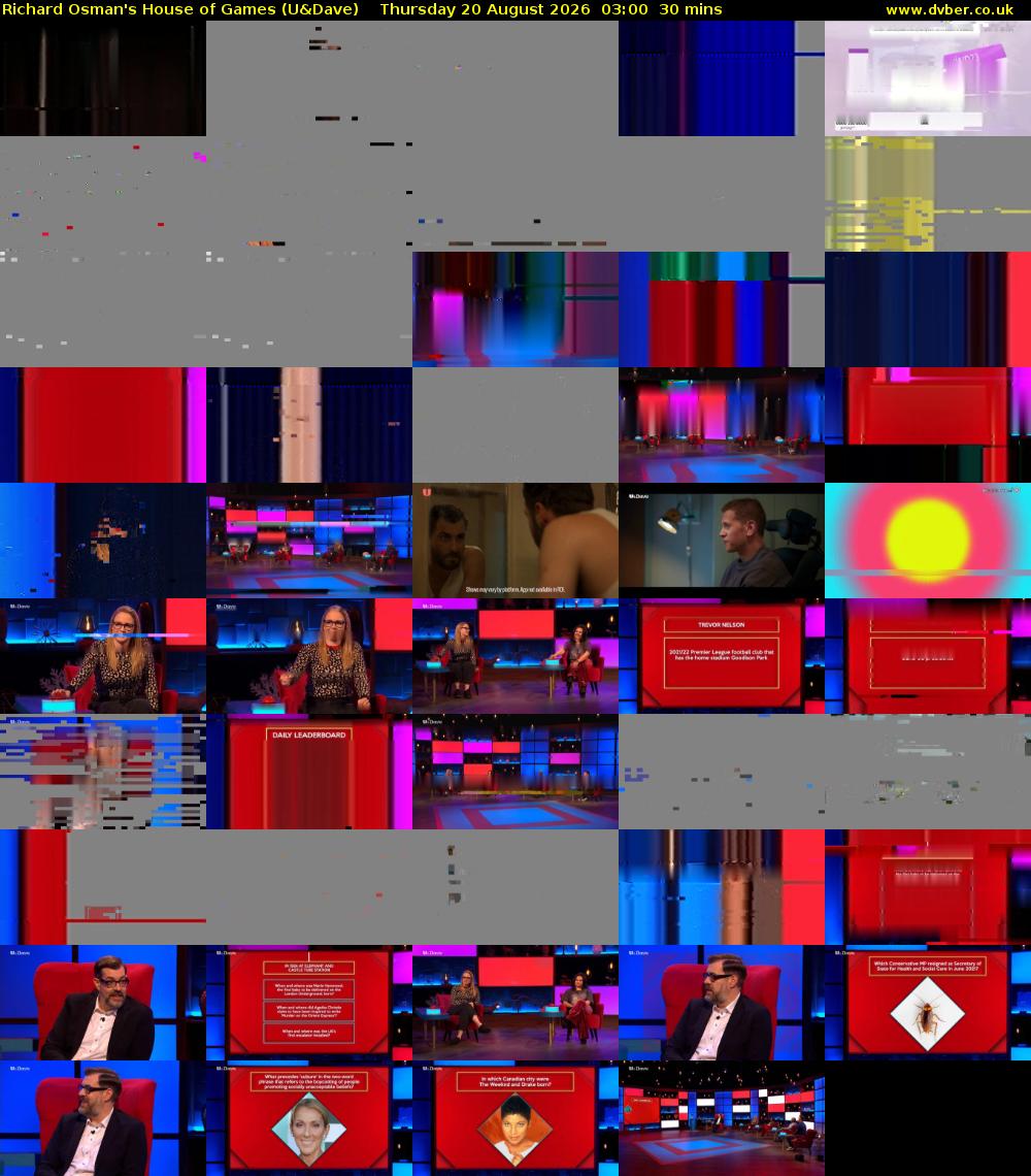Richard Osman's House of Games (U&Dave) Thursday 20 August 2026 03:00 - 03:30