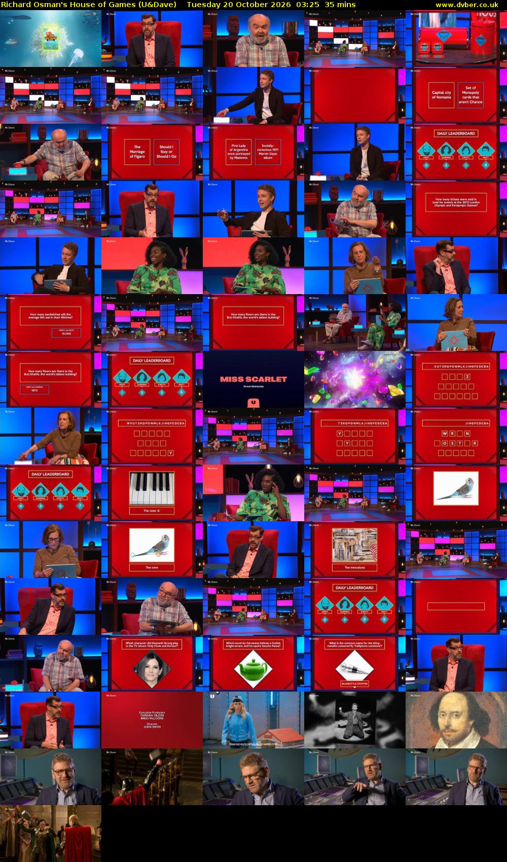Richard Osman's House of Games (U&Dave) Tuesday 20 October 2026 03:25 - 04:00