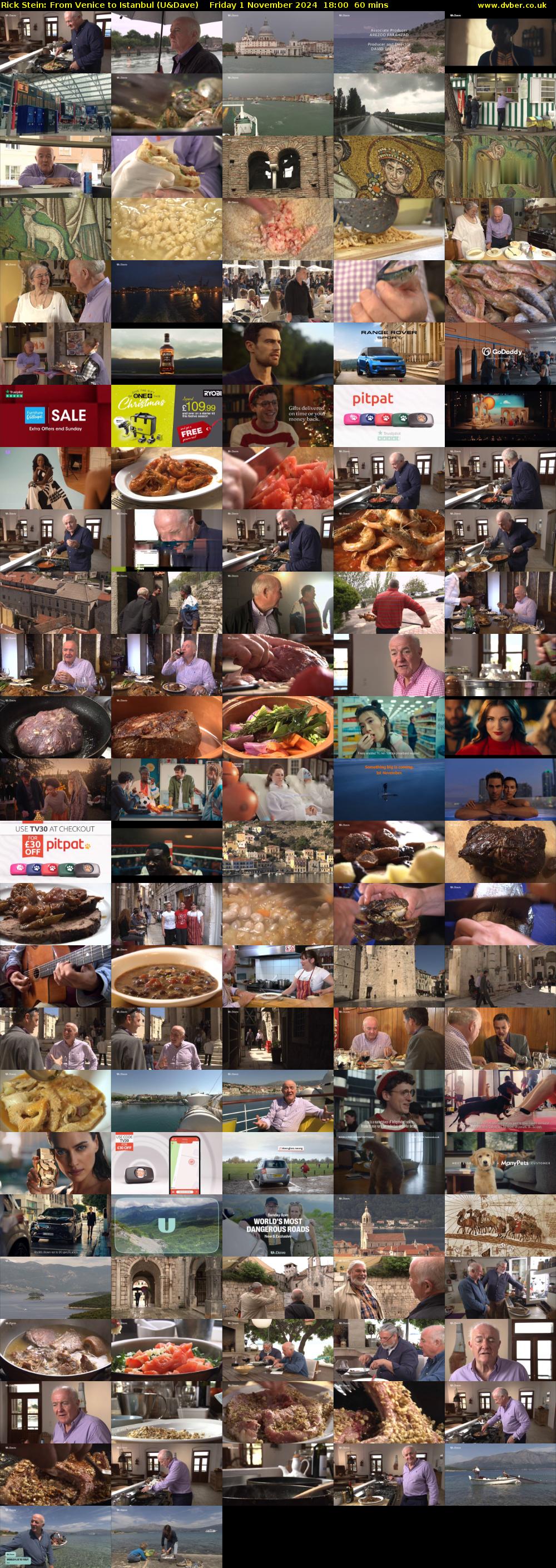 Rick Stein: From Venice to Istanbul (U&Dave) Friday 1 November 2024 18:00 - 19:00