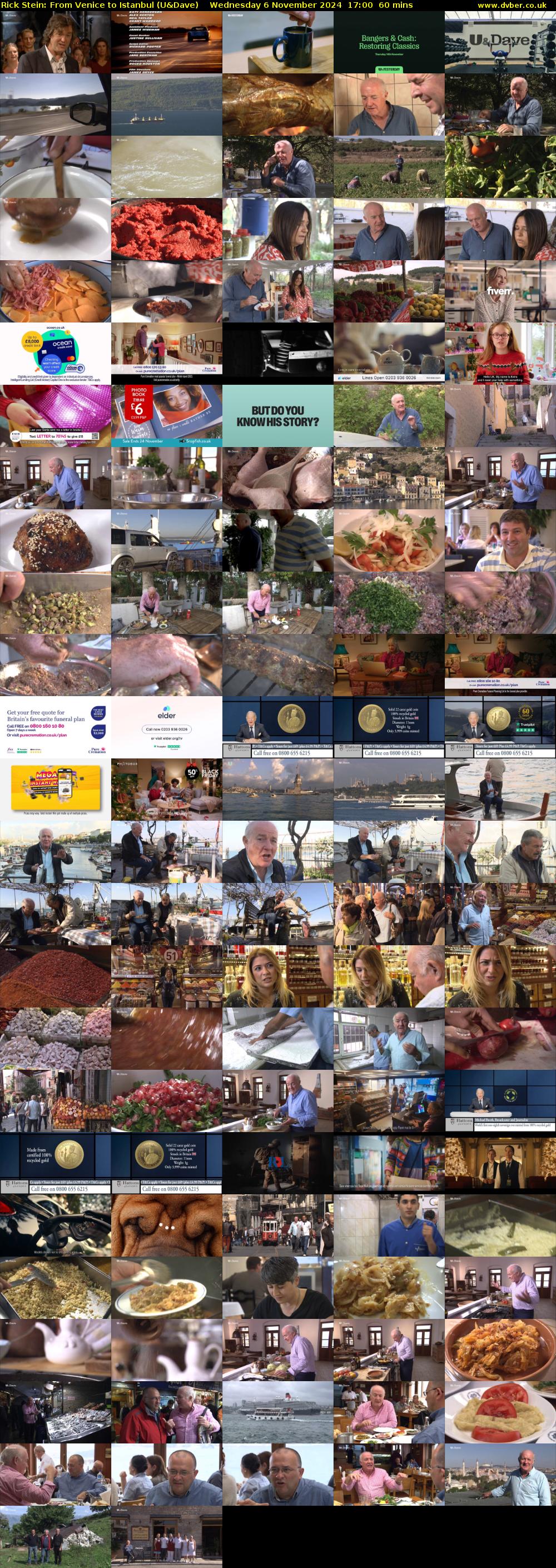 Rick Stein: From Venice to Istanbul (U&Dave) Wednesday 6 November 2024 17:00 - 18:00