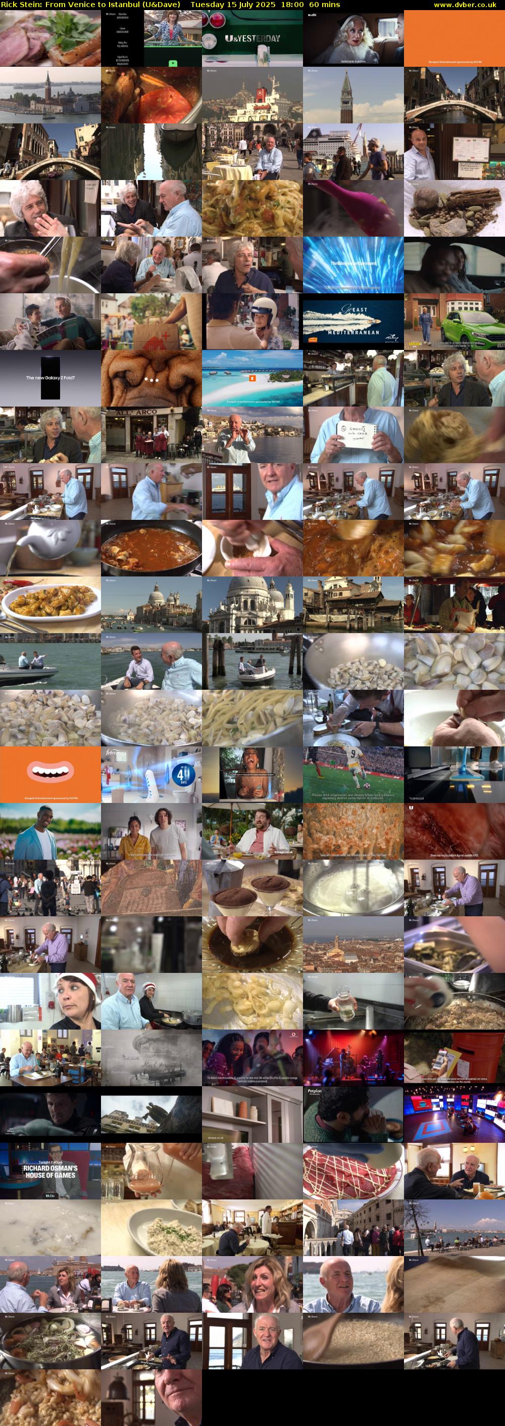 Rick Stein: From Venice to Istanbul (U&Dave) Tuesday 15 July 2025 18:00 - 19:00