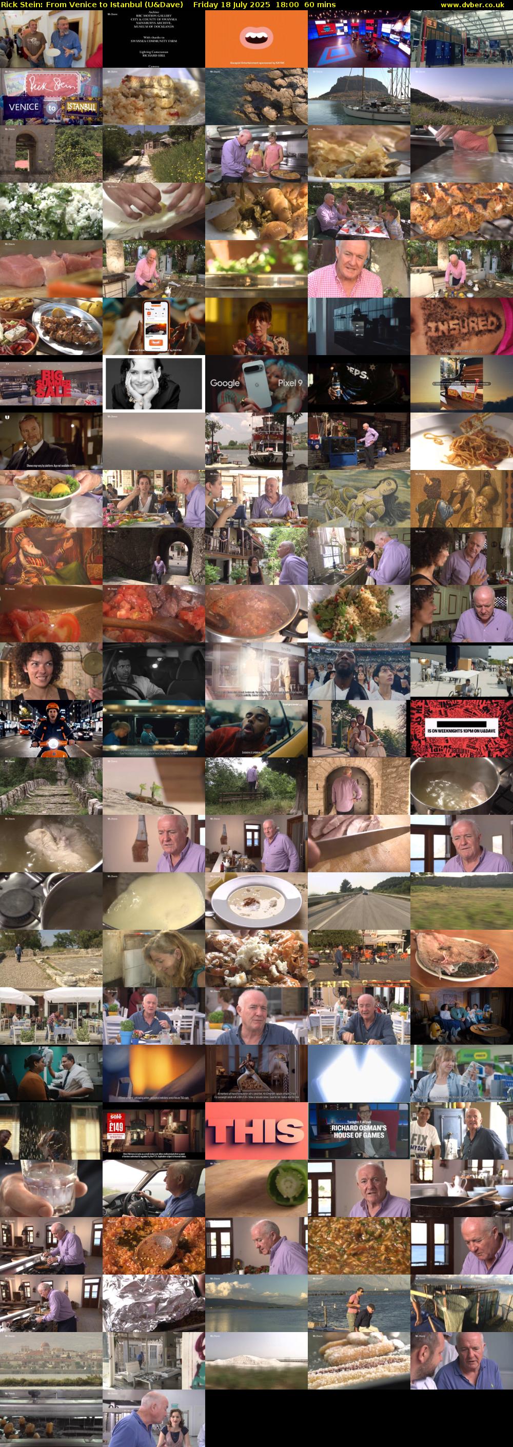 Rick Stein: From Venice to Istanbul (U&Dave) Friday 18 July 2025 18:00 - 19:00