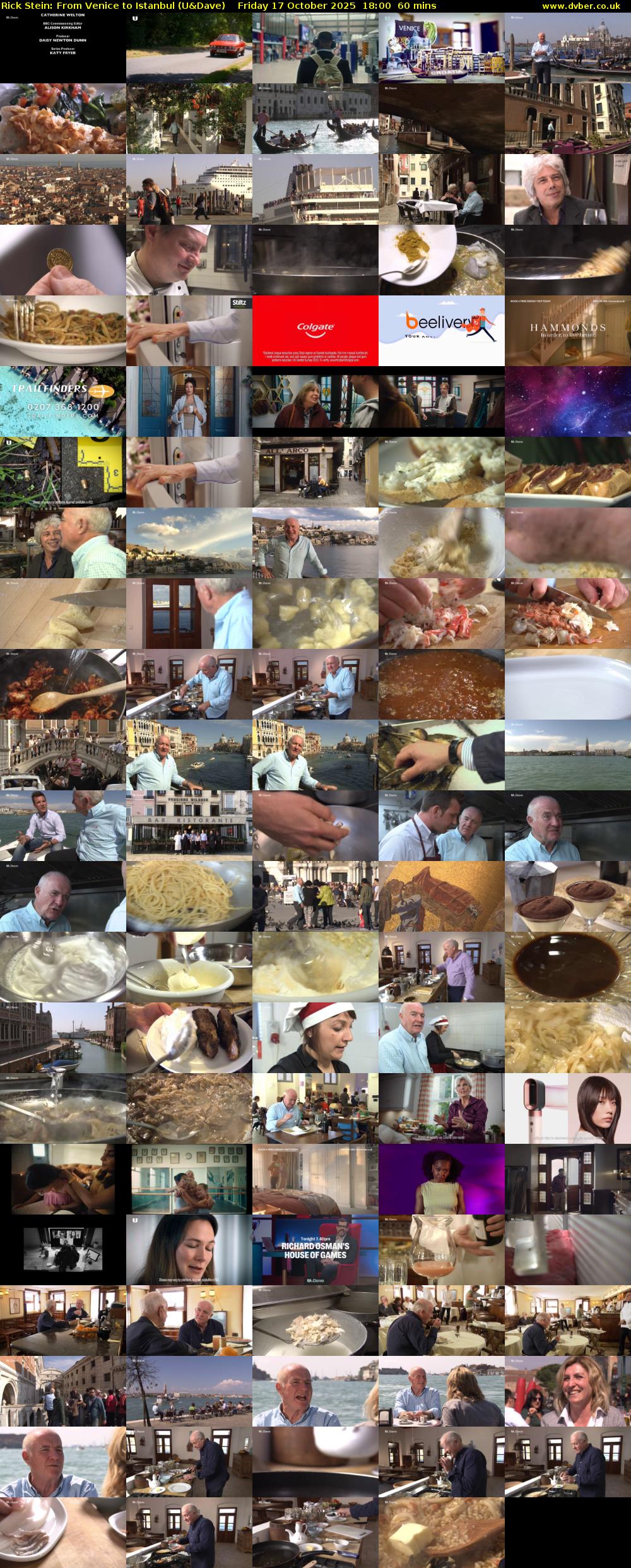 Rick Stein: From Venice to Istanbul (U&Dave) Friday 17 October 2025 18:00 - 19:00