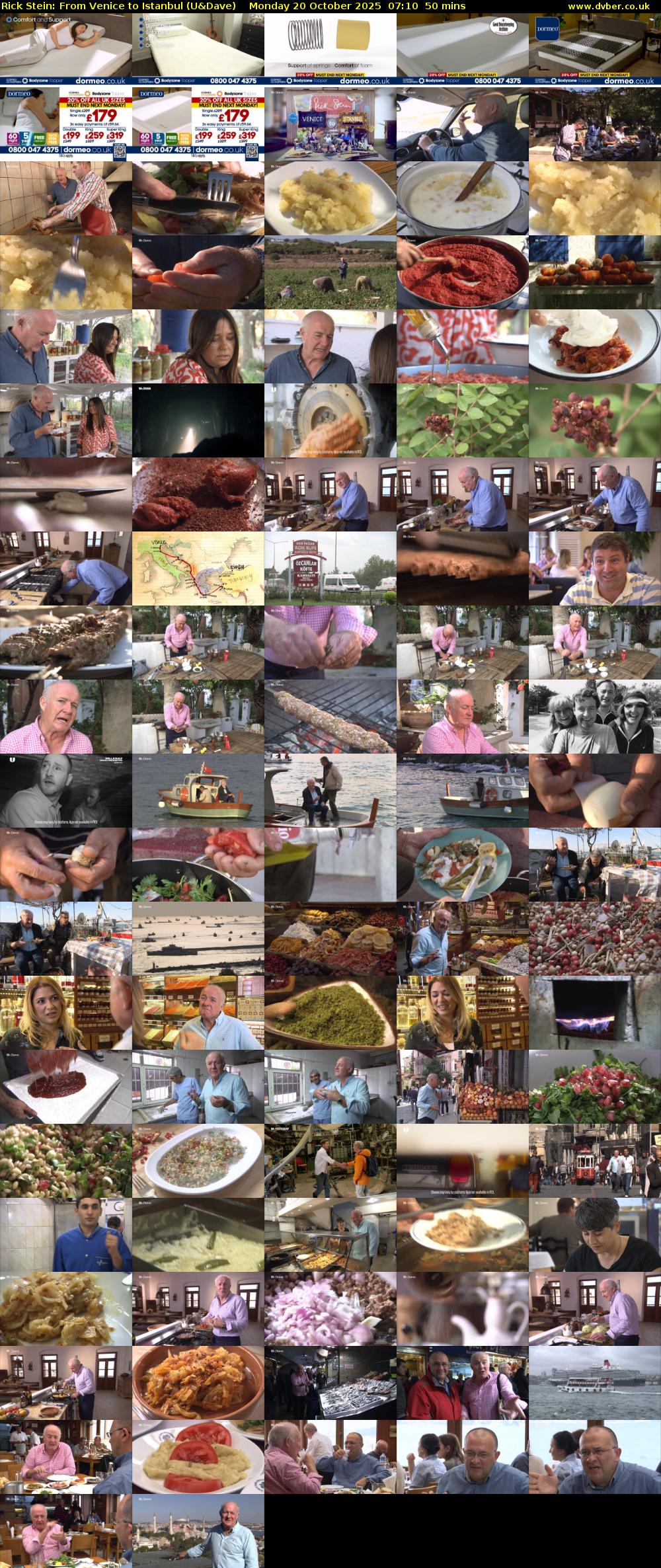Rick Stein: From Venice to Istanbul (U&Dave) Monday 20 October 2025 07:10 - 08:00