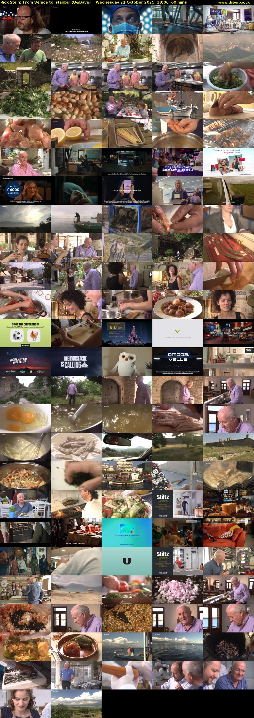 Rick Stein: From Venice to Istanbul (U&Dave) Wednesday 22 October 2025 18:00 - 19:00