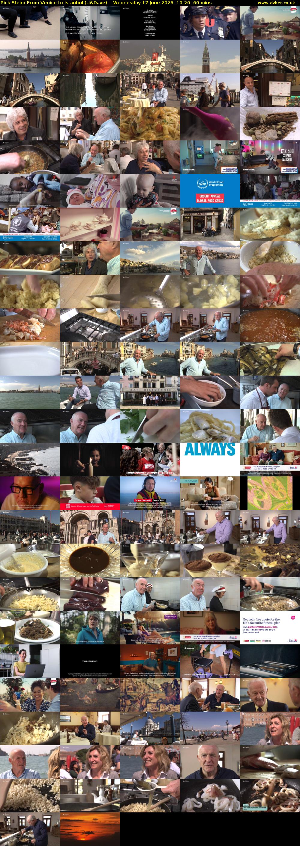 Rick Stein: From Venice to Istanbul (U&Dave) Wednesday 17 June 2026 10:20 - 11:20