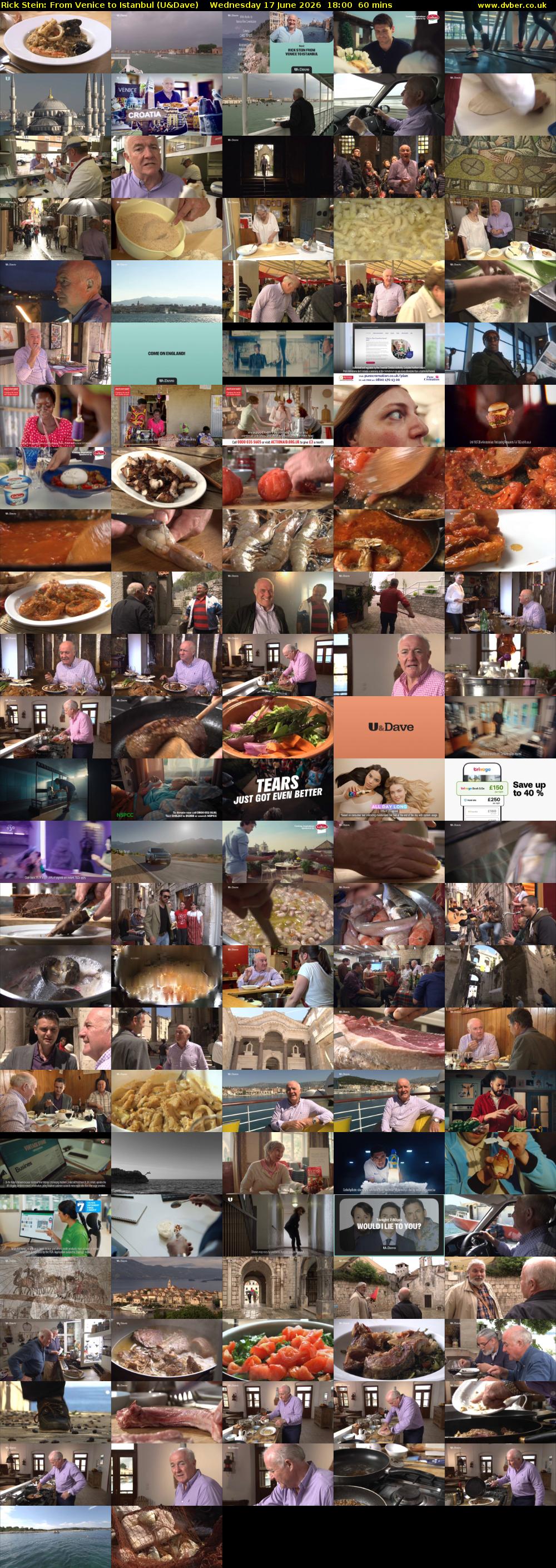 Rick Stein: From Venice to Istanbul (U&Dave) Wednesday 17 June 2026 18:00 - 19:00