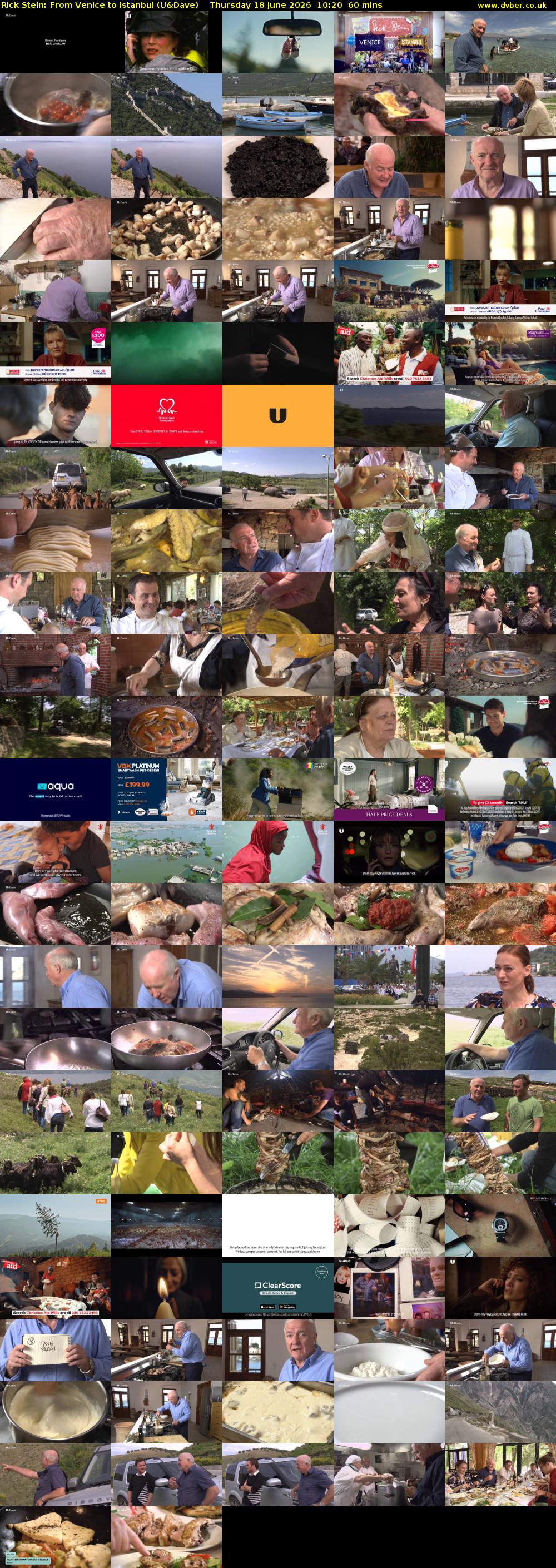 Rick Stein: From Venice to Istanbul (U&Dave) Thursday 18 June 2026 10:20 - 11:20
