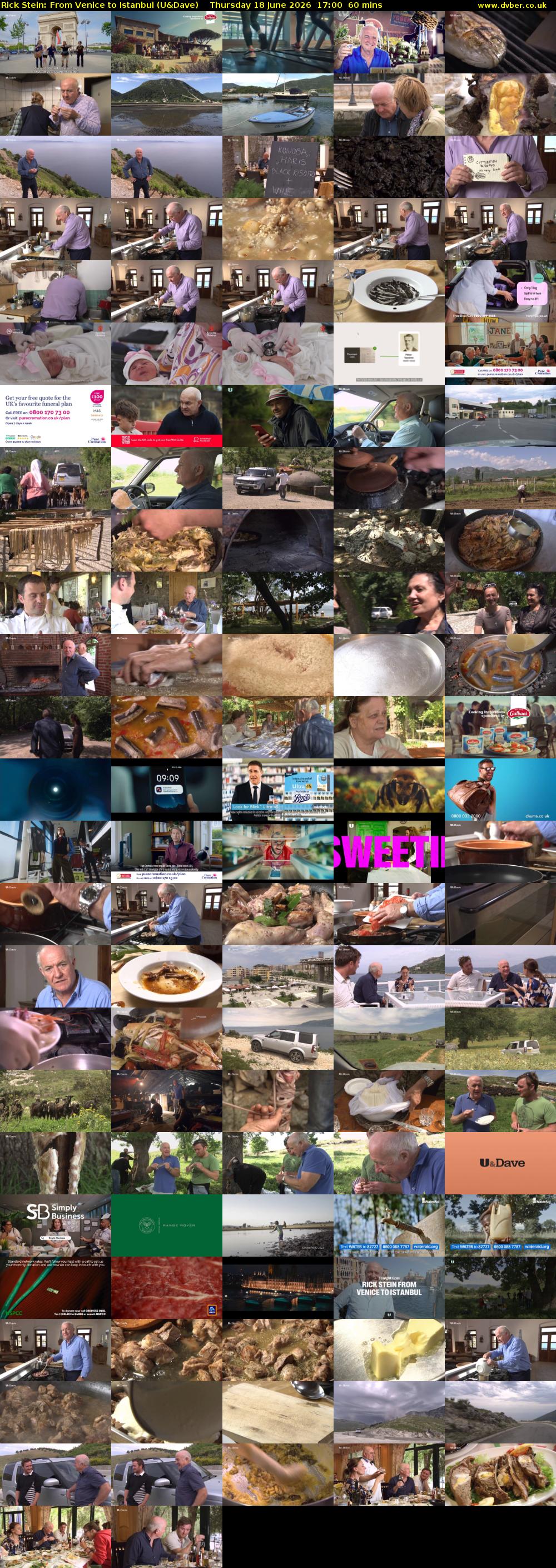 Rick Stein: From Venice to Istanbul (U&Dave) Thursday 18 June 2026 17:00 - 18:00