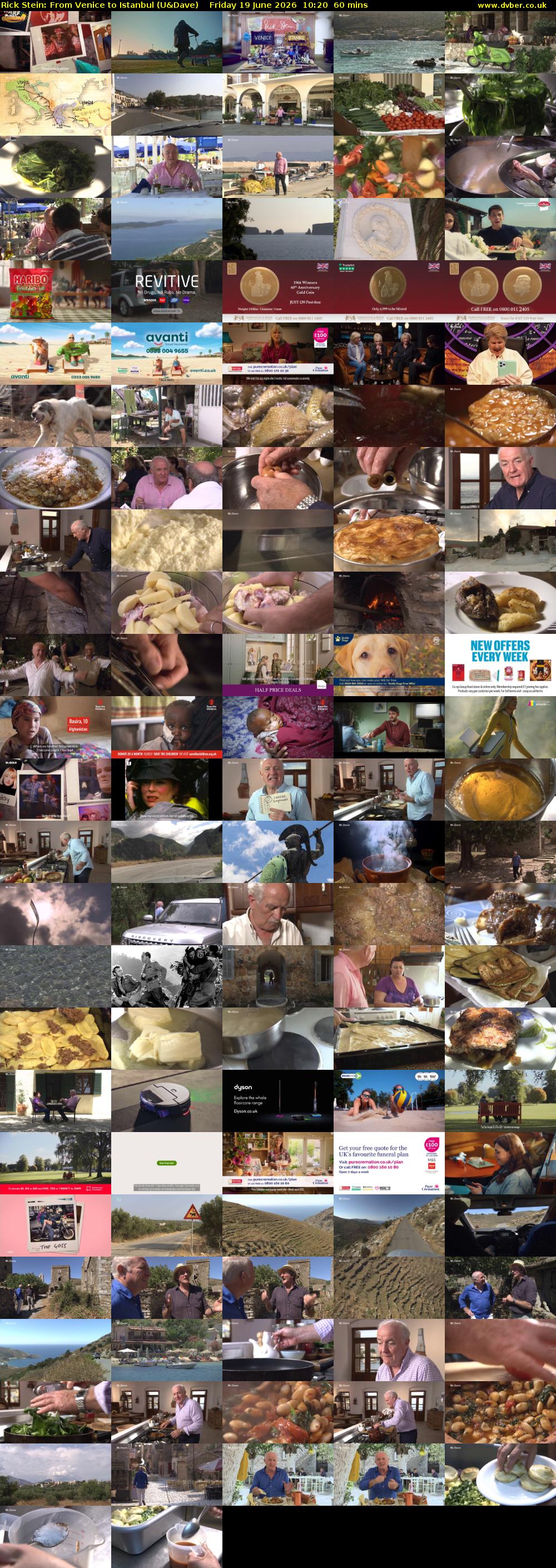 Rick Stein: From Venice to Istanbul (U&Dave) Friday 19 June 2026 10:20 - 11:20