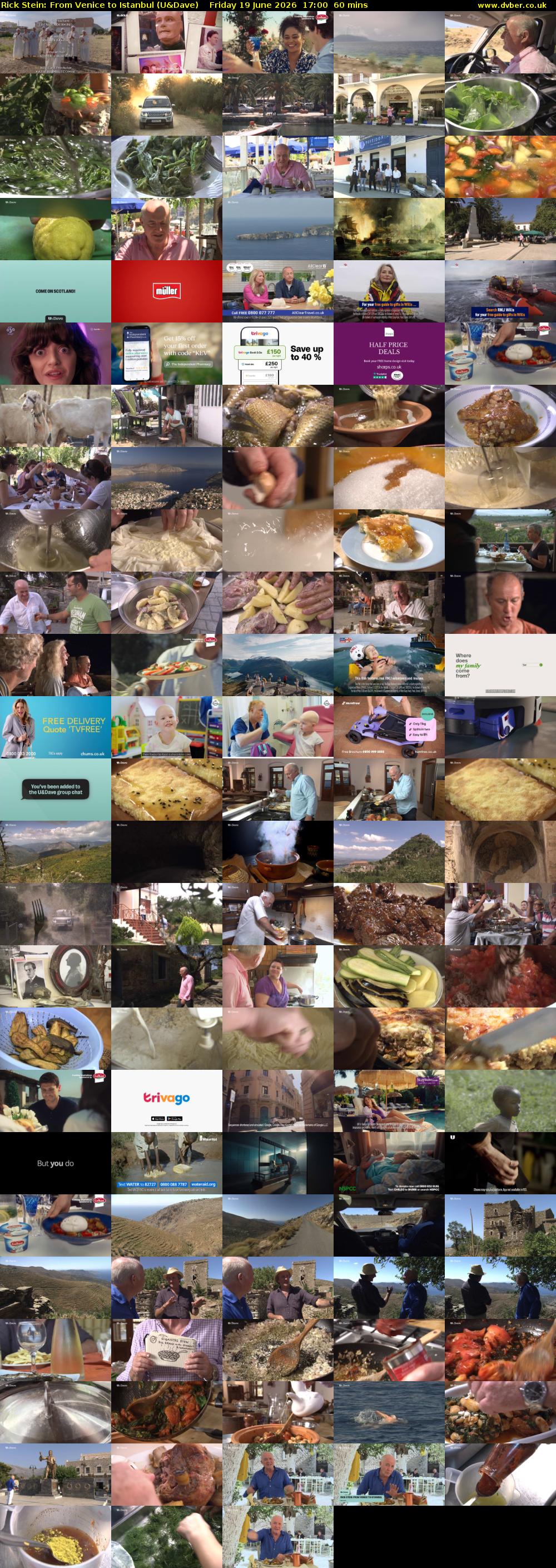 Rick Stein: From Venice to Istanbul (U&Dave) Friday 19 June 2026 17:00 - 18:00