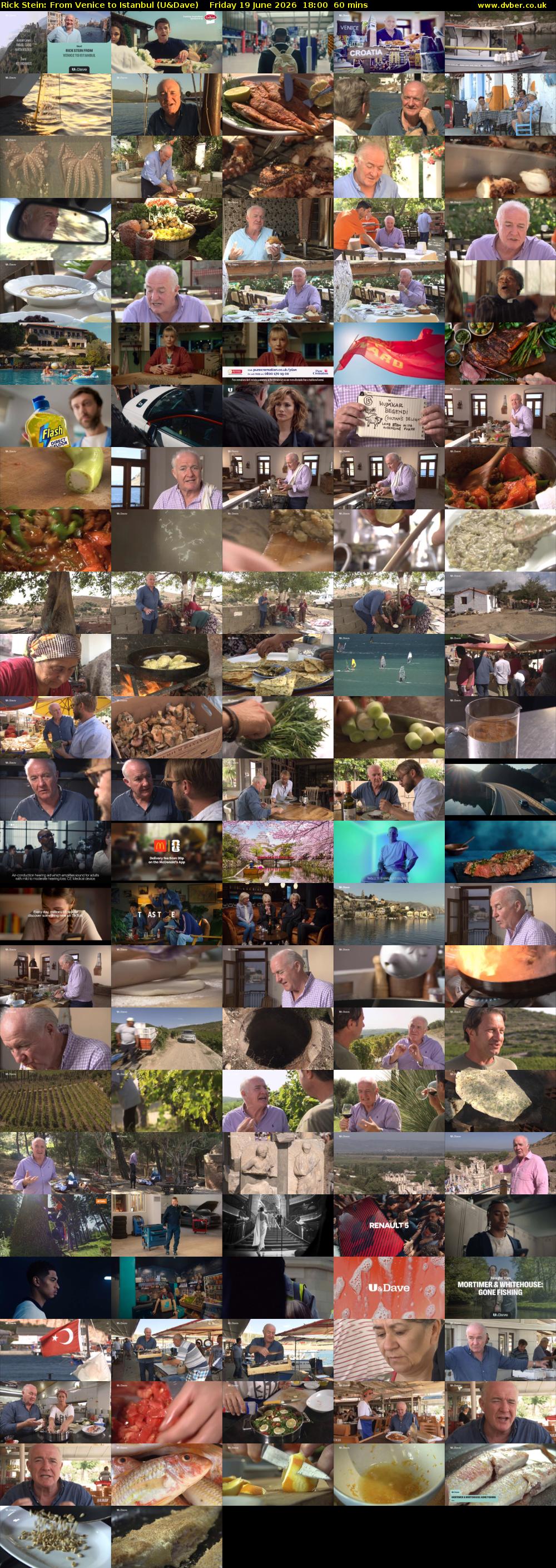 Rick Stein: From Venice to Istanbul (U&Dave) Friday 19 June 2026 18:00 - 19:00