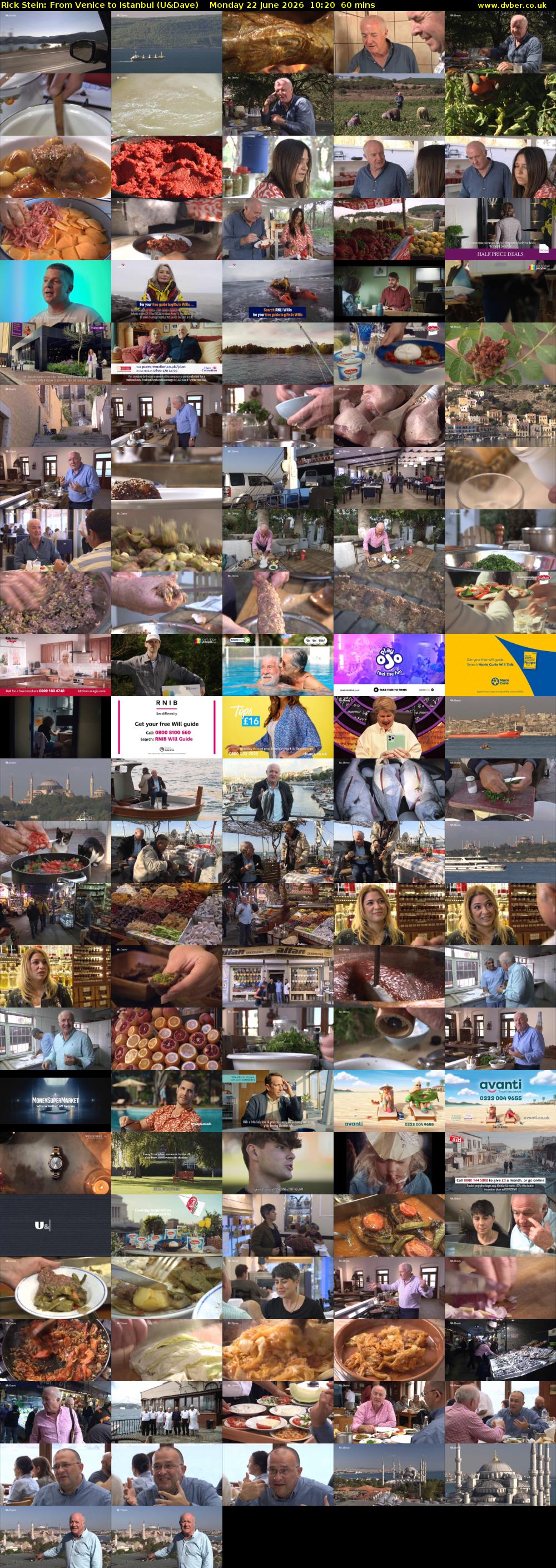 Rick Stein: From Venice to Istanbul (U&Dave) Monday 22 June 2026 10:20 - 11:20