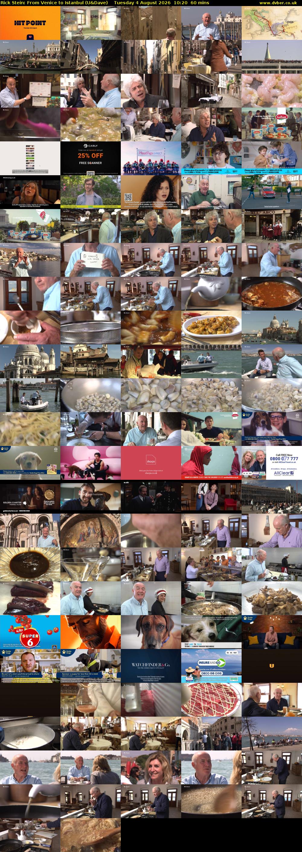 Rick Stein: From Venice to Istanbul (U&Dave) Tuesday 4 August 2026 10:20 - 11:20