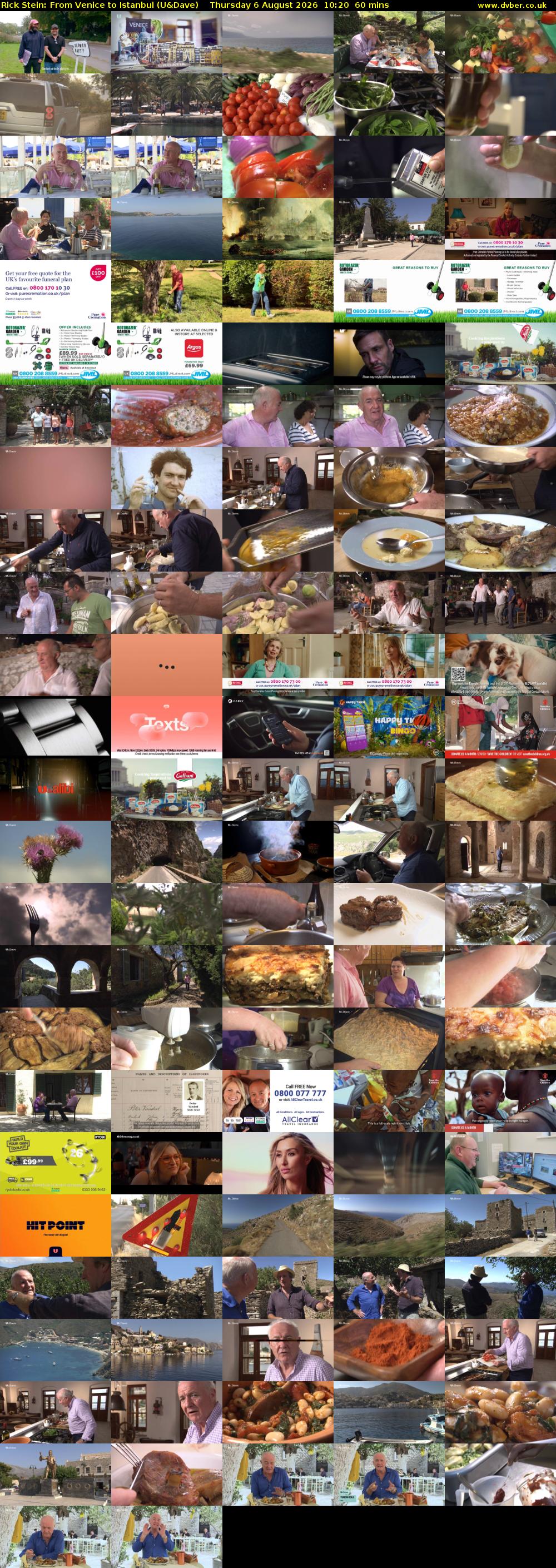 Rick Stein: From Venice to Istanbul (U&Dave) Thursday 6 August 2026 10:20 - 11:20