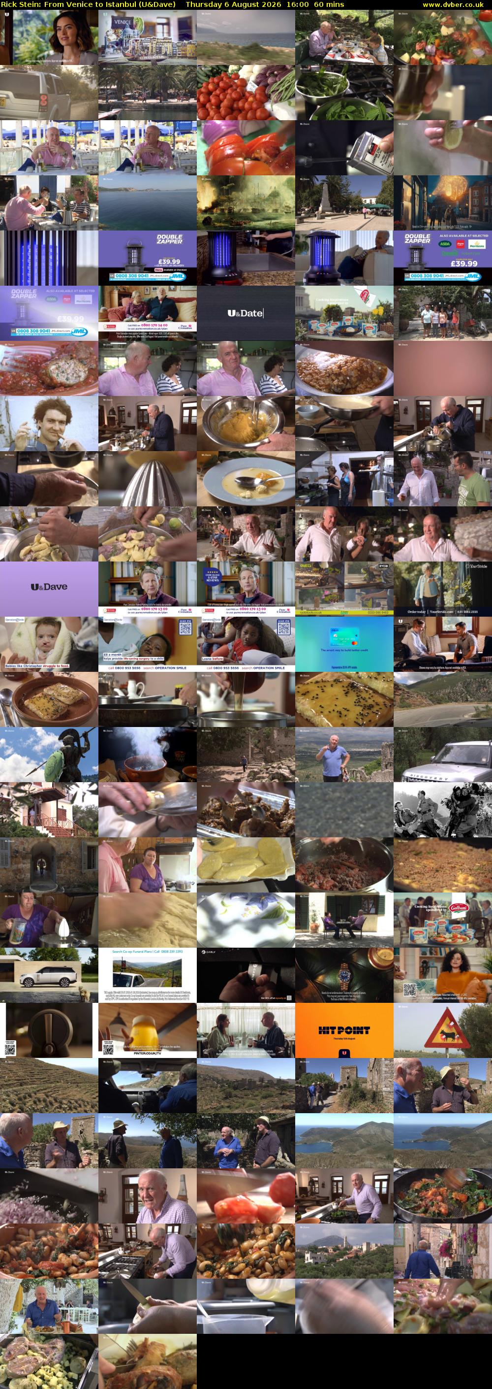 Rick Stein: From Venice to Istanbul (U&Dave) Thursday 6 August 2026 16:00 - 17:00